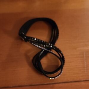 Elegant Black Rhinestone Women's Wrap Bracelet